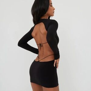EGO Black Backless Mini Dress